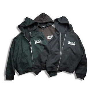 Ringofam "the godfather Hooded Rhinestone Zip-Up Jacket"