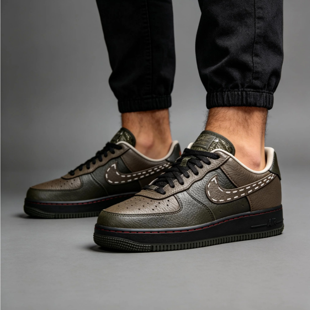 🎯輕氧 Nike Air Force 1 '07  情人節限定 情侶鞋 板鞋 棕綠 IQ1122-320