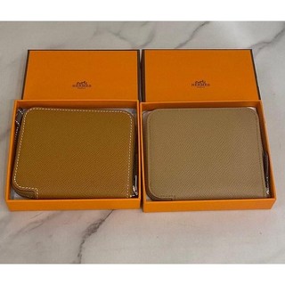 Hermes 全新 silk'in 奶茶色短夾 錢包