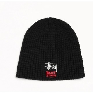 STUSSY WAFFLE BUILT TOUGH SKULLCAP 黑華夫格毛帽