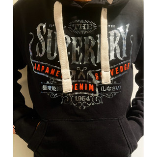 【全新真品】Superdry 極度乾燥 帽T 連帽長袖T恤 上衣 復古 男 黑色