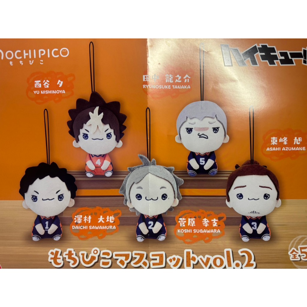 【電鋪宅庫】景品 日版 mochipico 排球少年 小 貓貓嘴 吊飾娃 努娃 西谷夕 田中 澤村 菅原 東峰旭 12公