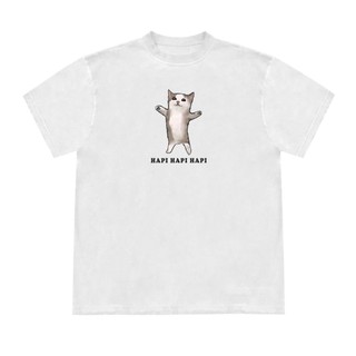 𝙍𝙑現貨 純棉 10色 HAPI CAT 迷因 貓咪 T恤 復古 美式 寬鬆 短T 短袖上衣