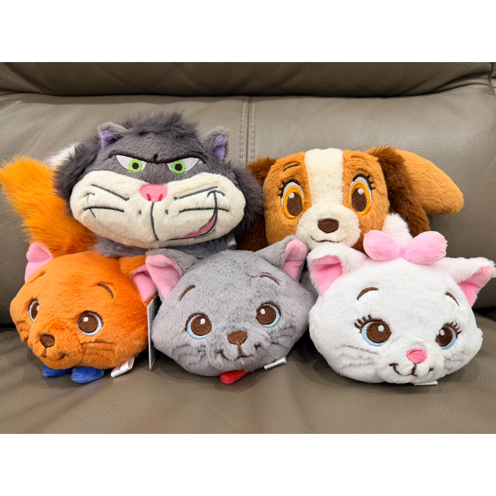正版授權 迪士尼貓狗頭型系列吊飾 4吋 瑪麗貓 杜洛斯 柏里歐 魯斯佛 小姐 瑪麗貓抱枕12吋 貓兒歷險記