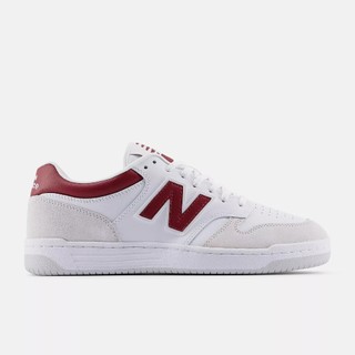 【NEW BALANCE】NB 休閒鞋 男鞋 女鞋 運動鞋 皮革 麂皮 白櫻桃紅 BB480LIR-D