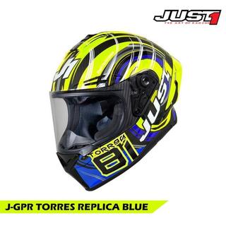【現貨出清｜立昇台北】JUST1 J-GPR TORRES REPLICA BLUE 碳纖維 全罩安全帽