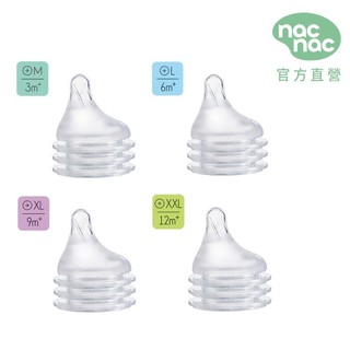 【nac nac】妍心乳感防脹氣寬口奶嘴(3入) M-XXL 尺寸任選 ｜官方旗艦店