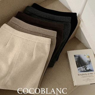 Codibook｜韓國 cocoblanc 複古麂皮材質淺紫色休閒短裙［現貨 - 米褐色 S］裙子 女裝