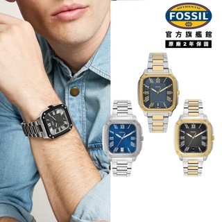 【FOSSIL】Crosby 經典魅力方型手錶 不鏽鋼錶帶 42 MM (多色可選)