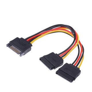 有現貨-SATA 電源線 一分二 1公對2母 SATA公轉雙SATA母 SATA電源轉接線 1分2 延長線