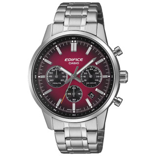 CASIO卡西歐 EDIFICE系列 EFR-575D-4A 運動型標準計時三眼腕錶 黑紅面 40.5mm