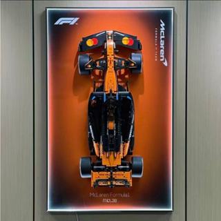 🔥新款🔥 F1相框 麥拉倫MCL39 賽車相框 LED燈相框 積木展示框 相容樂高積木 上墻相框 法拉利F1紅牛F1