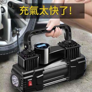 【熱銷🔥】車載充氣泵 小轎車便攜式汽車電動車輪胎12v加氣泵車用打氣泵 充氣機 電動打氣泵 打氣機 車載雙汽缸電動