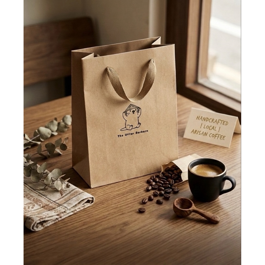 ［現貨] 牛皮紙袋 / 禮物袋/ 提袋 / 原創商品/ 原創角色 /  The Otter Barbara (2入 ）