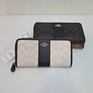 [小香風衣舖]全新-926-F54630-COACH LOGO皮革拉鍊長夾-白-OUTLET正品