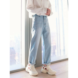 全新 size L 原價701 CHICERRO西西里男裝寬松休閒牛仔褲韓版潮流百搭直筒男士褲子春季