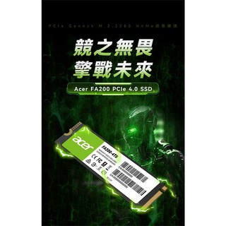 Acer FA200 1TB Gen4 M.2 2280 PCIe SSD固態硬碟