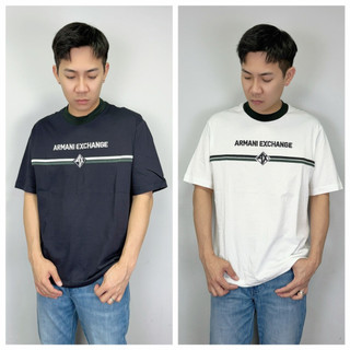 【New START精品服飾-員林】現貨 Armani Exchange AX 電繡橫條字母 短袖上衣 短T
