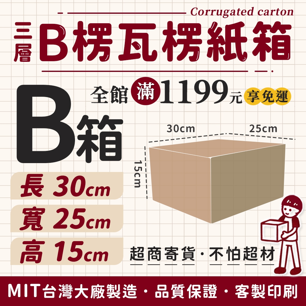 🏆️台灣製造 無印風 紙箱 台灣工廠 B楞 B浪 瓦楞紙箱 大紙箱 小紙箱 包裝紙箱 超取紙箱 包材 小物包裝 電商專用