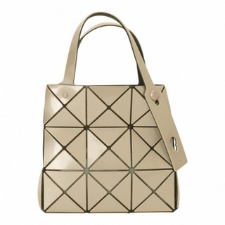 ISSEY MIYAKE BAOBAO-幾何大方格3x3 寶石包(卡其米)亮面/小款