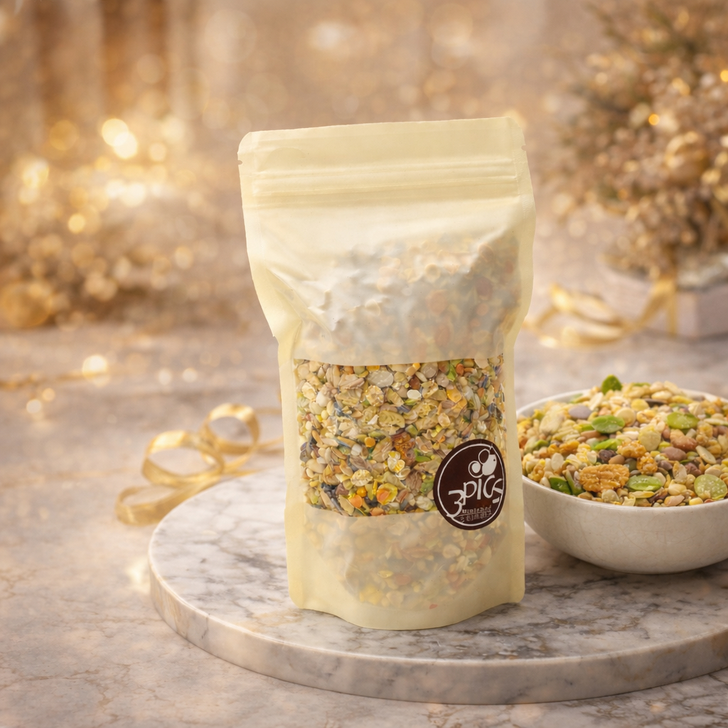 【三隻小豬寵物用品】3pigs老齡鼠寶蔬果健康餐-無瓜子配方(小咖)(200g) 倉鼠主食 特調 --【小咖】