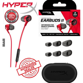 HyperX Cloud Earbuds II 電競入耳式耳機/有線/14mm/附4種尺寸耳塞/內建麥克風黑/紅 (兩色