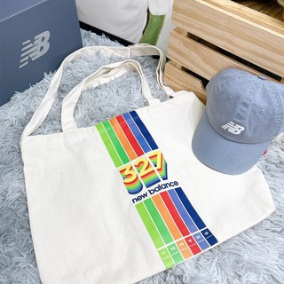 New Balance 327 購物袋 彩色 帆布袋 手提 肩背 兩用 米白 側背包 購物袋 帆布包 零碼出清 DOT
