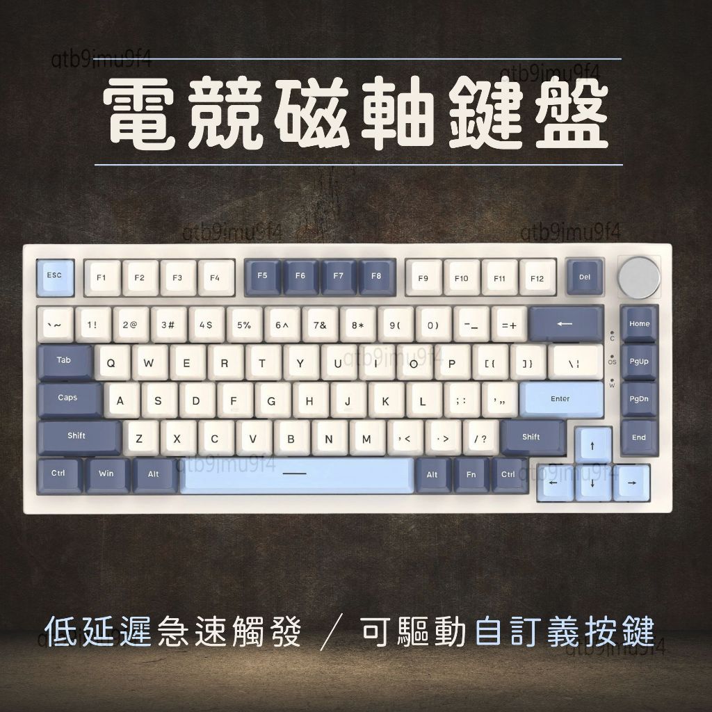 電競磁軸鍵盤 電競鍵盤 有旋鈕 機械鍵盤 82鍵 有線機械鍵盤 PBT鍵帽 機械式鍵盤 RGB遊戲鍵盤