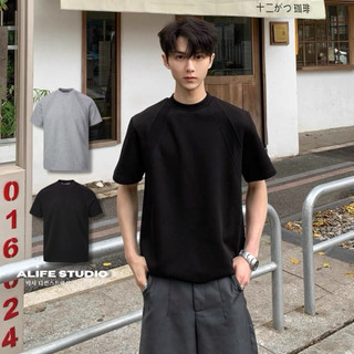 【ALIFE】現+預｜韓系Clean fit 結構短T Boxy版型 2色 設計感 男女 百搭 超頂 修身 #6615i