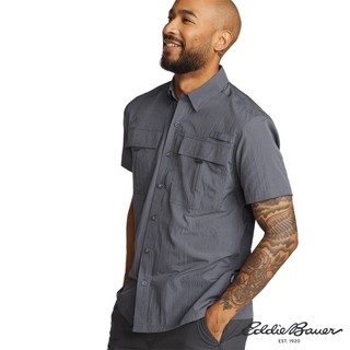 【Eddie Bauer】男性 短袖涼感襯衫-深灰 11638625