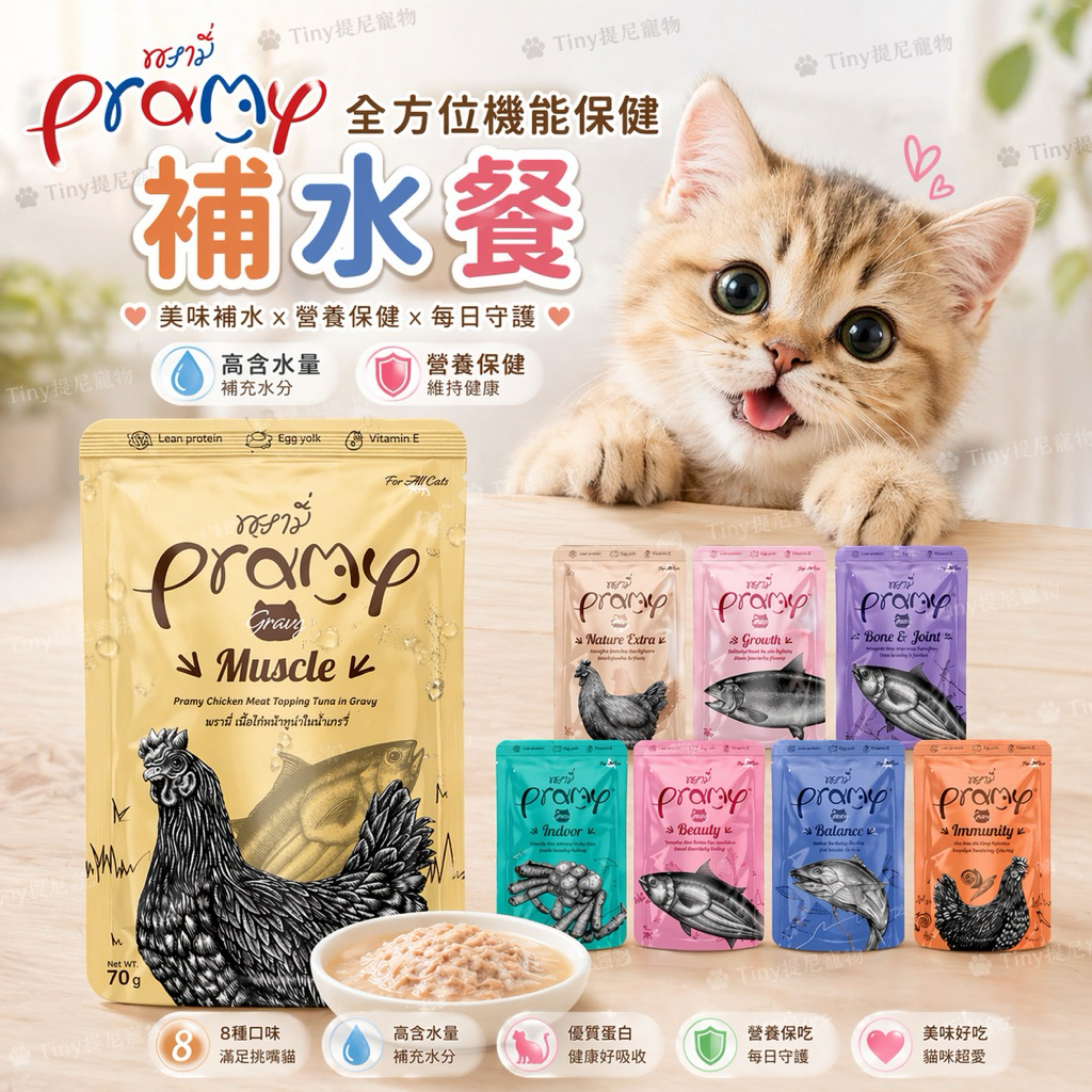 Pramy 沛米 貓餐包 貓咪慕斯 70g 寵物慕斯 爆肉系列 貓咪餐包 貓點心 餐包 軟包 湯包 爆肉系列 貓副食