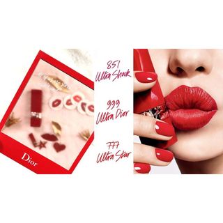 ㊣ CD Dior 迪奧 ULTRA ROUGE 超惹火唇膏小物 造型別針 胸針_磁鐵相框組(4入/組) ◇三寶◆