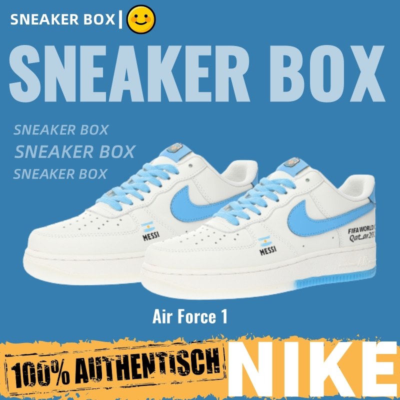 【U+】Nike 鞋 Air Force 1’07 Low "白北卡藍梅西" 空軍一號 休閒運動鞋 板鞋 男女鞋 限定款