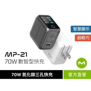 【MONITORMATE】MP-21 70W GaN 數智型快充｜內建動態顯示螢幕