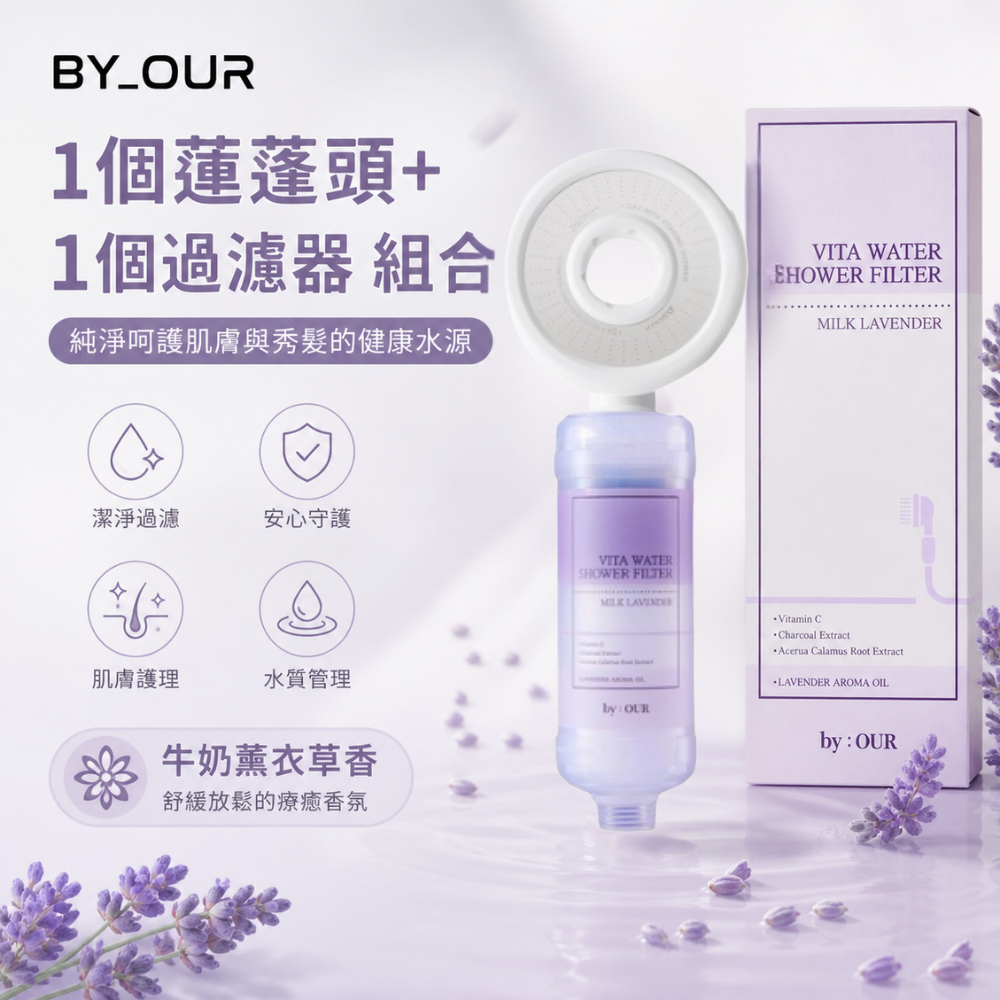 韓國 byOUR 蓮蓬頭濾芯🚿 正韓維他命C蓮蓬頭1+1套組 | 除氯沐浴過濾器 香氛濾芯 (6款)