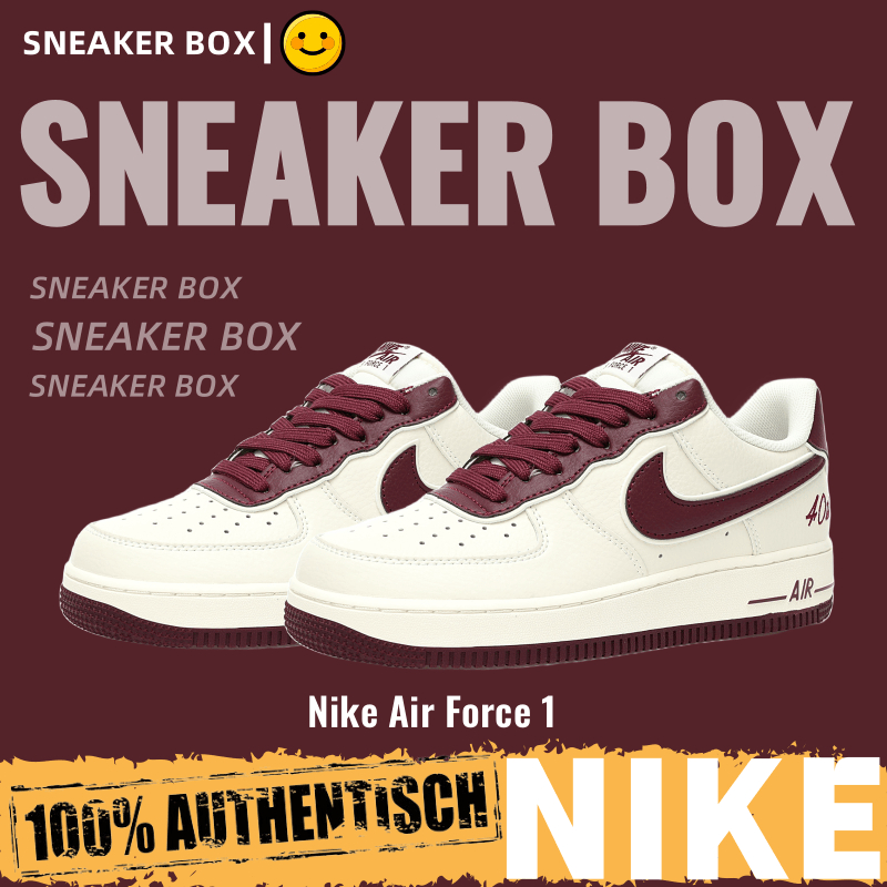 【U+】Nike 鞋 Air Force 1’07 Low "米白酒紅疊鉤" 空軍一號 休閒運動鞋 板鞋 男女鞋