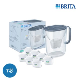 BRITA 純淨濾水壺+去水垢P6(共7芯/石灰藍)【萬家福】