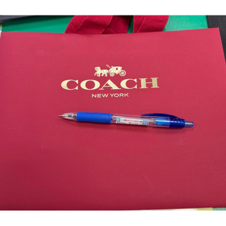 COACH紙袋 大紅喜慶 長夾 中夾都適合