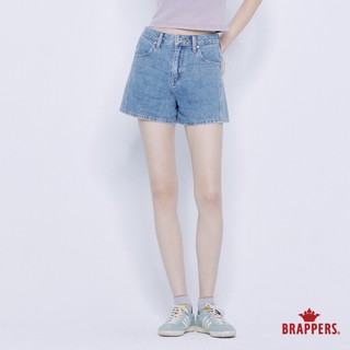 BRAPPERS 女款 高腰全棉短褲-淺藍