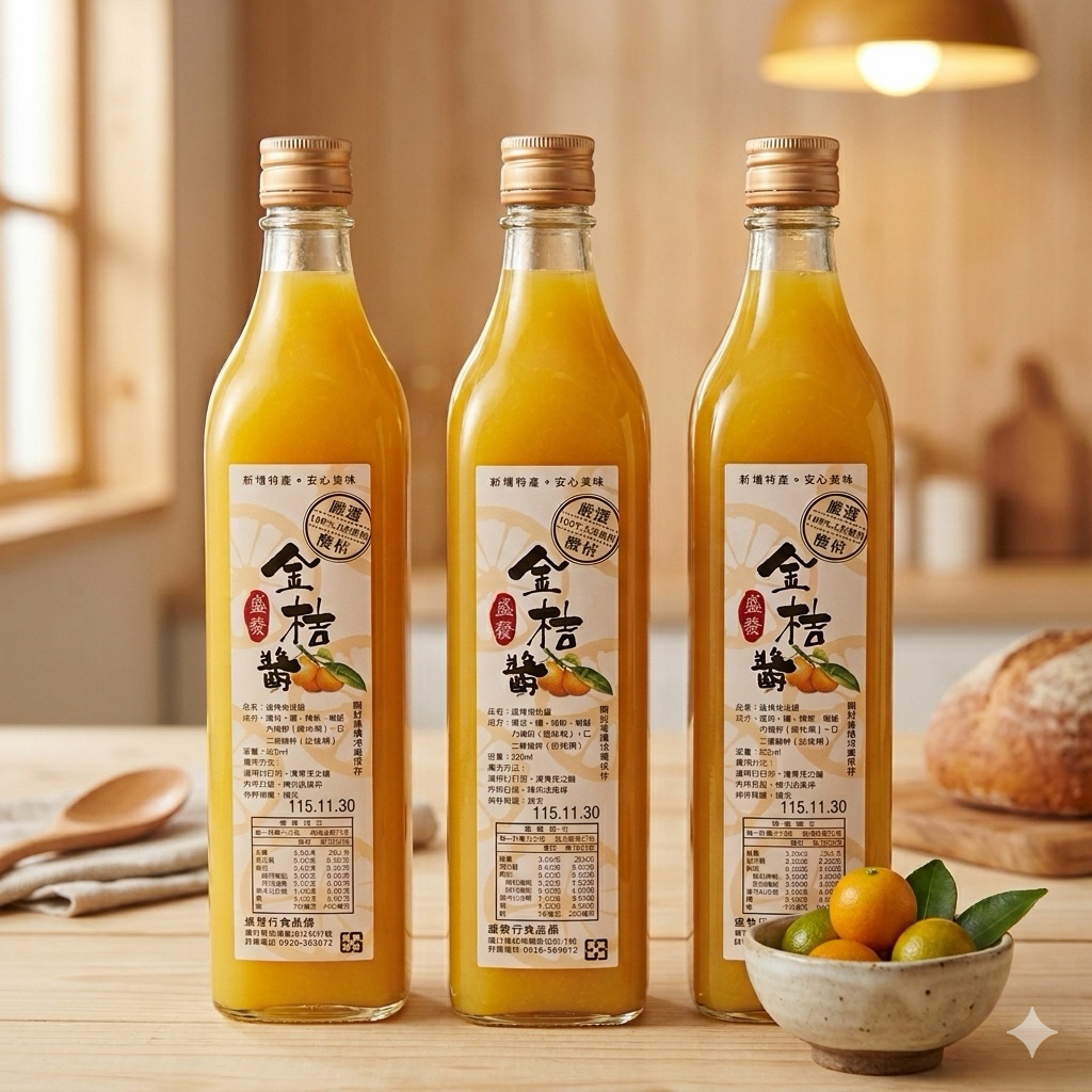 快速出貨‼️開發票‼️ 盛發 金桔醬 520ml 客家桔醬 新埔老字號 新埔特產