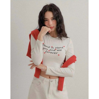 AIR SPACE 字母愛心刺繡短版TEE 白S 原590