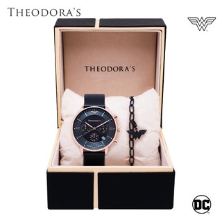 【THEODORA'S】手錶手鍊1+1禮盒-神力女超人手錶+西德鋼手鍊-男黑【希奧朵拉】送男生 送女生 情侶