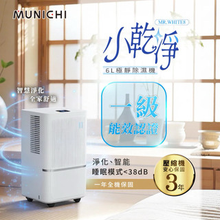 【SANSUI山水】小乾淨 一級能效 6公升除濕機 MR.WHITE8