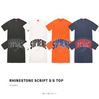 ☆ETW☆【台中店】SUPREME 26SS RHINESTONE SCRIPT S/S TOP 水鑽 燙鑽 字型 短T