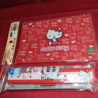 一組價格 Hello Kitty 隨行餐具組 餐具組 PVC透明大筆袋 筆袋 收納包 置物袋 包包
