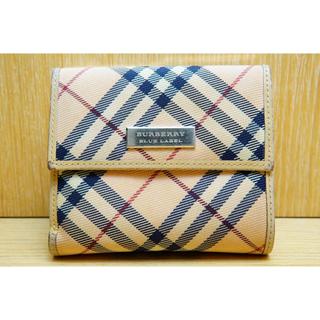 正品 Burberry Blue Label 博柏利 巴寶莉 藍標 經典 淡粉紅色 女用 格紋短夾(可議價)
