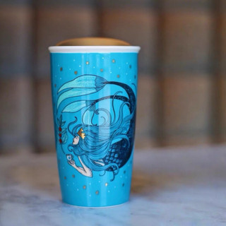星巴克杯子限量高顏值經典美人魚女神雙層陶瓷馬克杯桌面杯