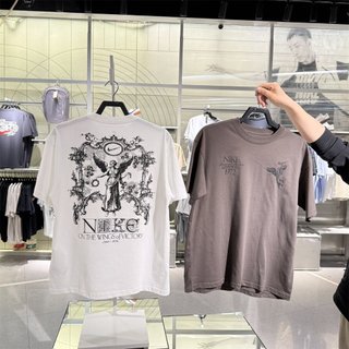 NIKE SPORTWEAR 勝利女神 印花LOGO 寬鬆 短袖 白色 棕色