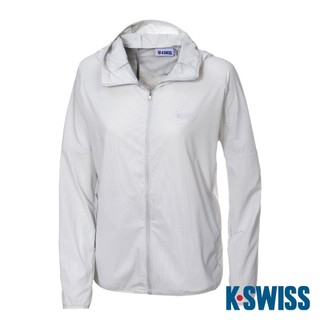 K-SWISS UV Jacket 抗UV連帽防曬外套 女款 灰色 修身剪裁 運動 騎車