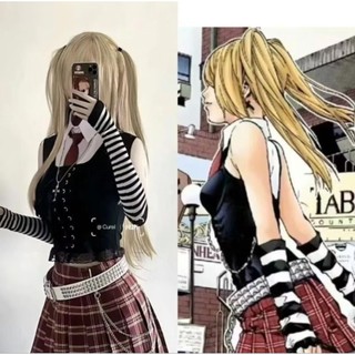 兩套合售 死亡筆記本 彌海砂cos服 大全套 M碼 cosplay DEATH NOTE 亞文化 哥德系 皮裙洋裝 搖滾
